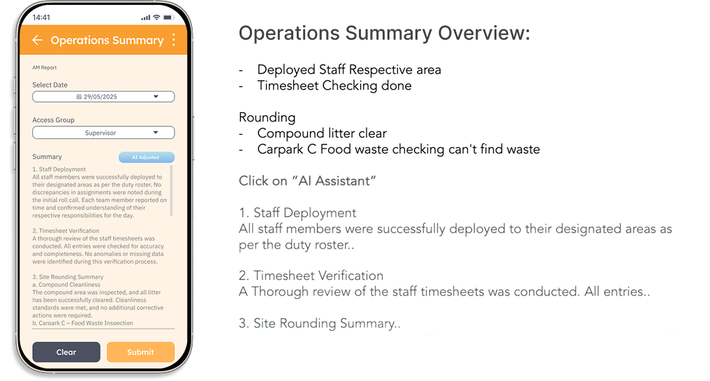 eReporting Operations Summary with AI